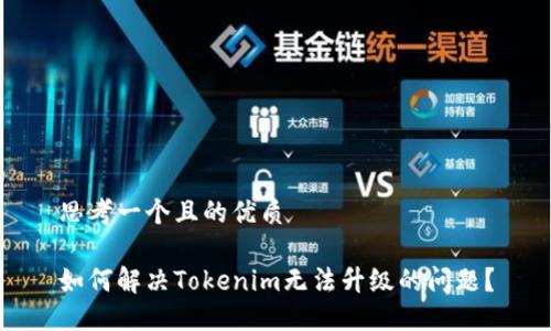 思考一个且的优质

如何解决Tokenim无法升级的问题？